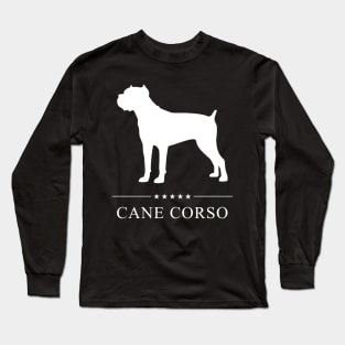 Cane Corso Dog White Silhouette Long Sleeve T-Shirt